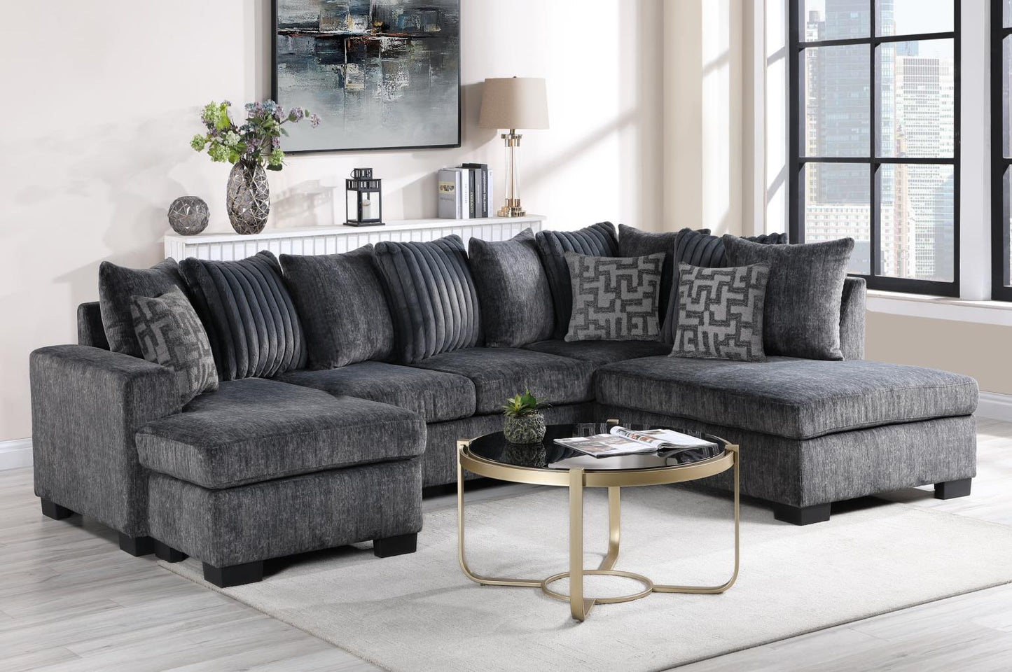 CHARCOAL 3 PC SECTIONAL
