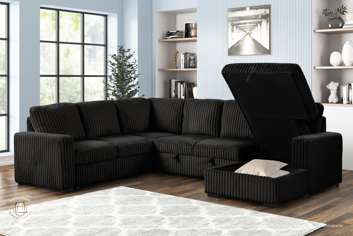 NU305 3PC CORDUROY SECTIONAL