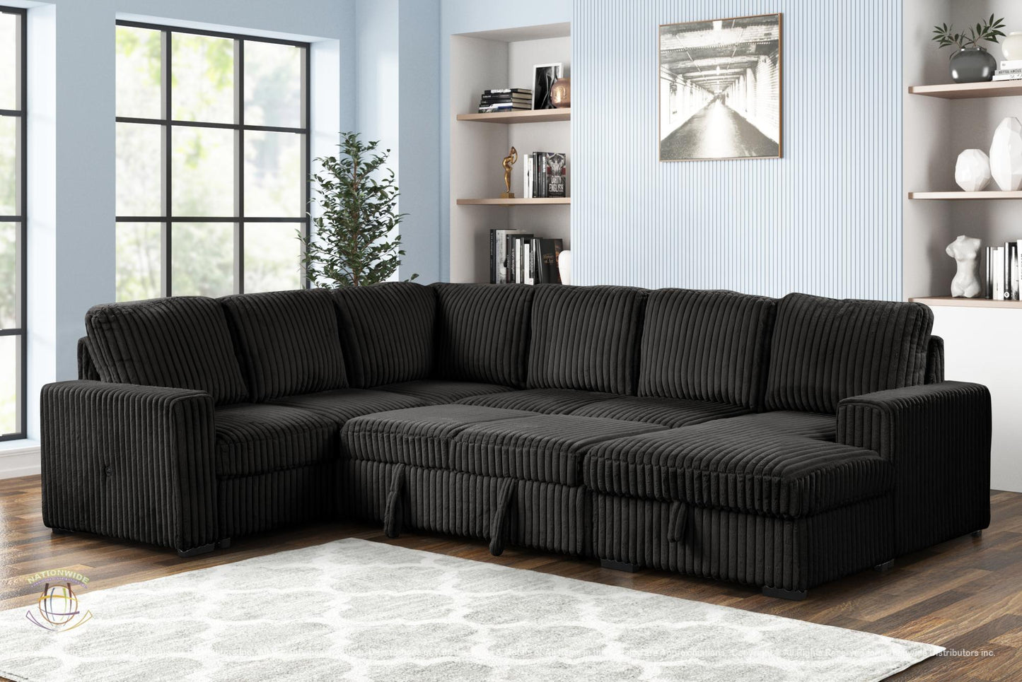 NU305 3PC CORDUROY SECTIONAL