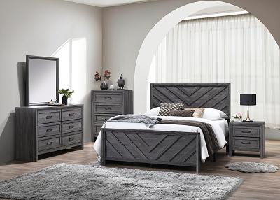 QUEEN BED, DRESSER & MIRROR