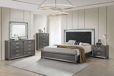 QUEEN BED, DRESSER & MIRROR