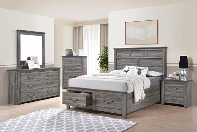 QUEEN BED, DRESSER & MIRROR