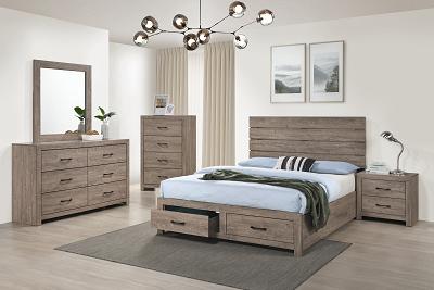 QUEEN BED, DRESSER & MIRROR