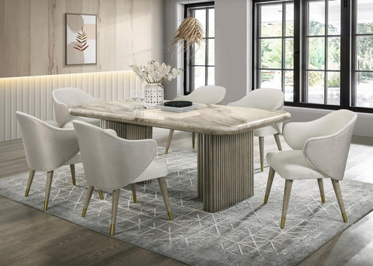 DINING TABLE & 6 SIDE CHAIRS