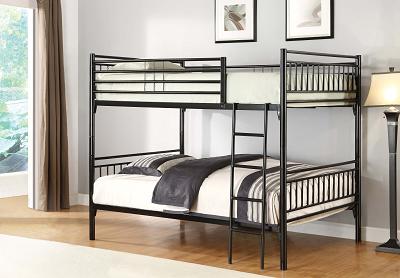 NS465 Full/Full Black Metal Bunkbed