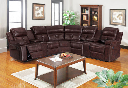 UU85 BROWN MOTION 3 PC SECTIONAL