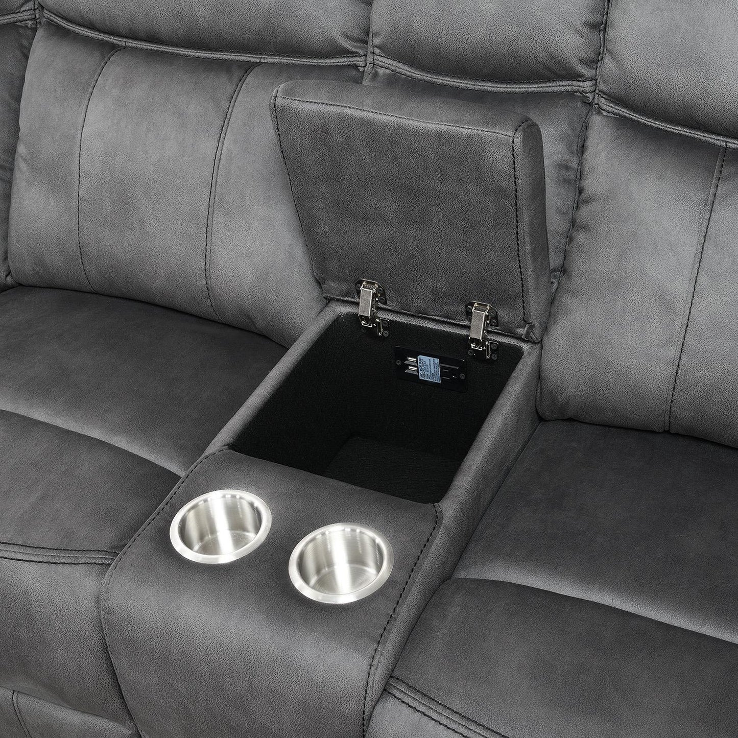 U91 GRAY FABRIC 3 PC RECLINING SECTIONAL